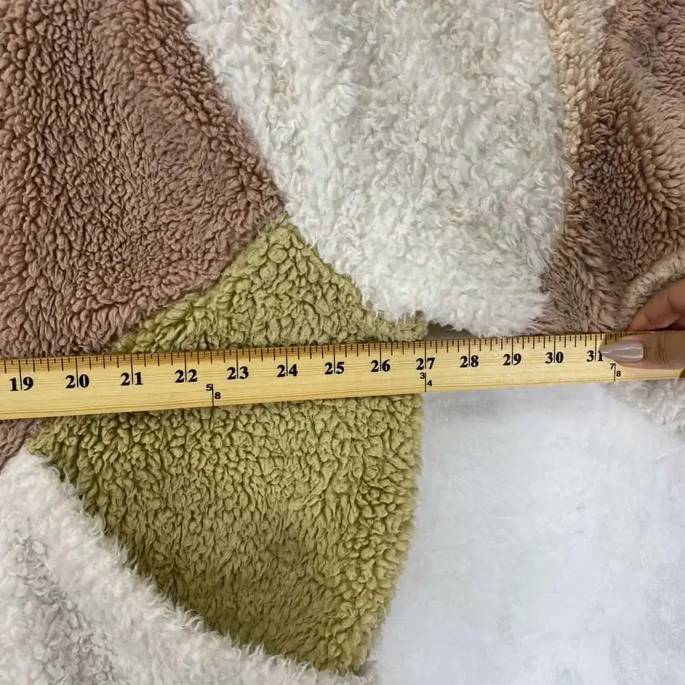 Rare Free People Selma Cardi Color Block Sherpa Cardigan Sz M